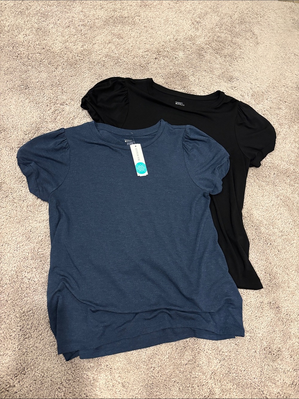 New! Market & Spruce knit tops - denim blue color and black